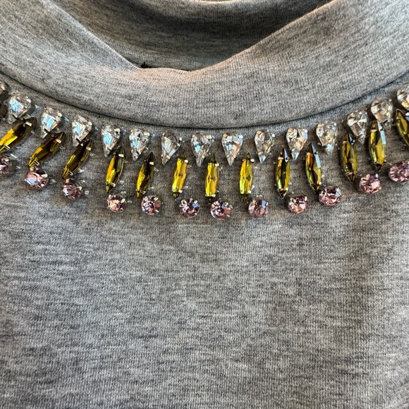 Puffy Shoulder embellished neck jersey pullover - Picture 3 of 5